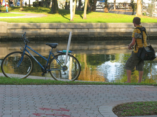 american stage in the park st petersburg fl young guy fishing near the entrance