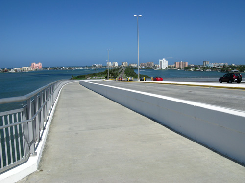 downhill on the clearwater memorial highway bridge