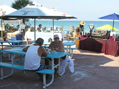 customers enjoying breakfast at paradise grille on pass-a-grille beach