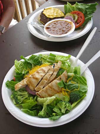 lunch at caddy's beach bar