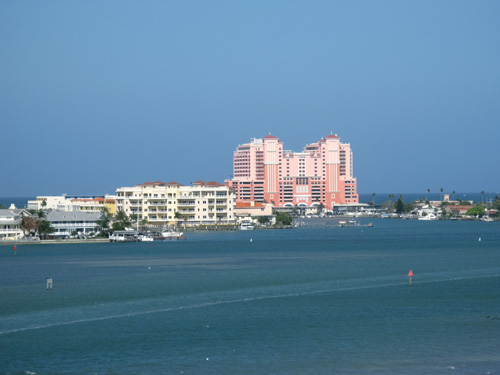 view across clearwater municipal marina from the clearwater memorial highway bridge