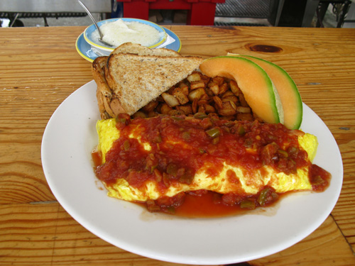 breakfast at crabby bills loading dock southwest omelet
