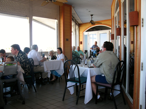 hurricane restaurant 2nd floor outside seating on the veranda
