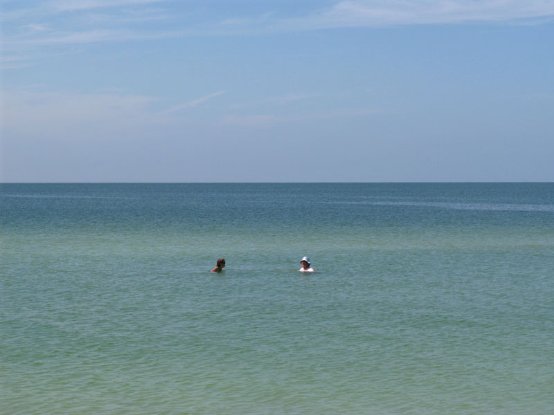 Out in the Gulf on the first nice day to run on the beach