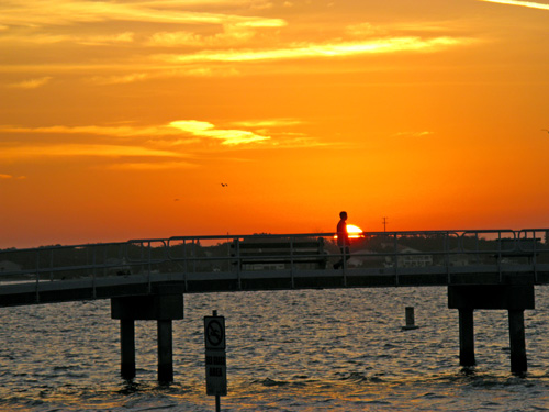 Sunrise over Williams Pier in Gulfport FL.