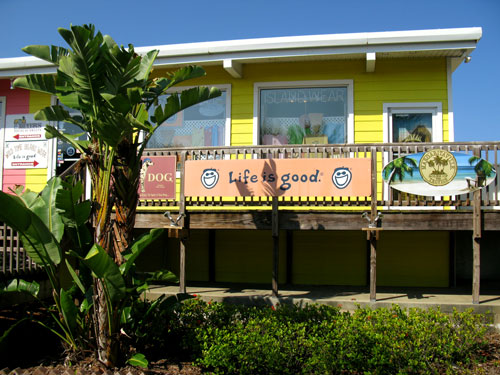 shopping at johns pass life is good t-shirt store