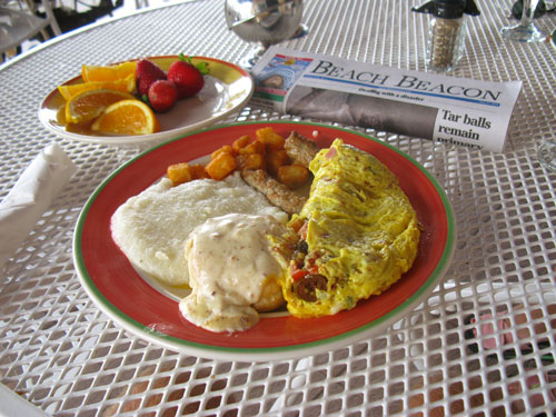 a filling breakfast at the mangos restaurant brunch on north redington beach fl