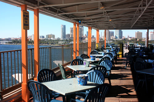 on top of st pete pier view covered patio