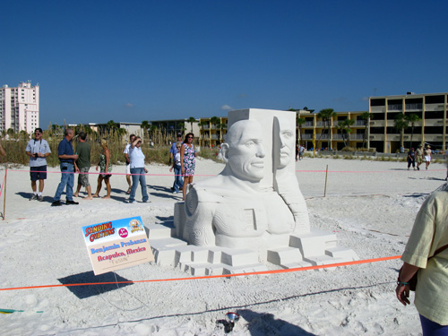 sand sculpture contest 2010 treasure island florida benjamin probanza takes first place