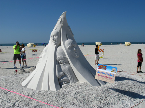 sand sculpture contest 2010 treasure island florida karen fralich piece sand sculpture