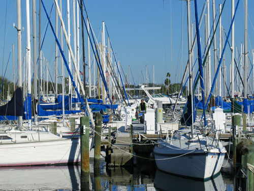 south straub park in st petersburg florida view of the yacht basin across bayshore drive