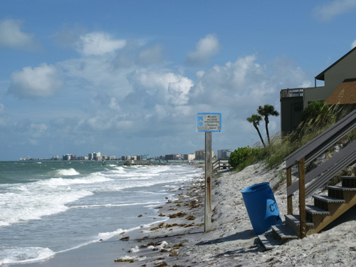 the sunshine beach access at high tide