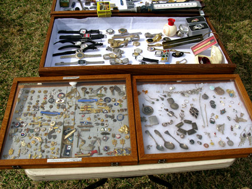 the treasure island open air memorabilia table