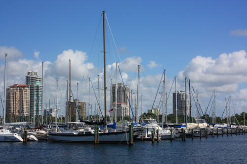 There are plenty of sailboats to view in the South Yacht Basin.
