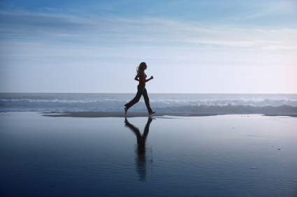 beach workout at sunrise