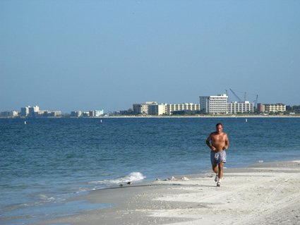 running is the most popular beach workout