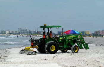 beach rake maintains wrack on treasure island fl