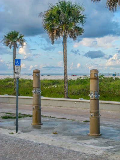 The showers at Gulf Front Park on Treasure Island Beach.