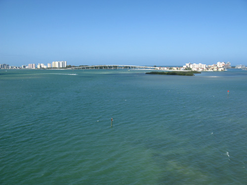 a beautiful view west to clearwater pass from the clearwater memorial highway bridge