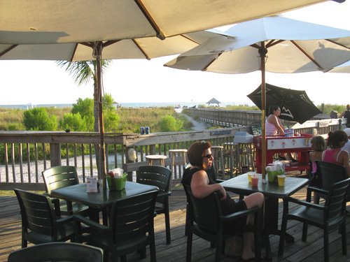 dinner at jimmy b's beach bar main deck seating