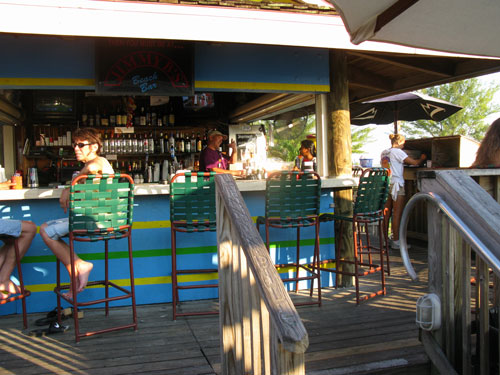 dinner at jimmy b's beach bar upper deck seating