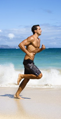 Beach running is enhanced with foam roller massage.