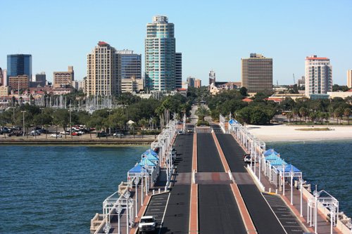 on top of st pete pier view of downtown st pete