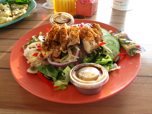 palm pavilion restaurant garden salad and blackened chicken