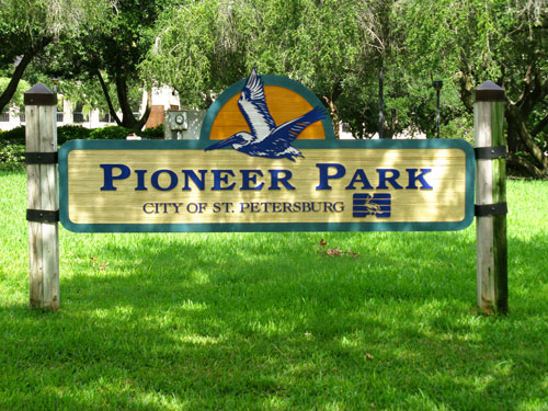 pioneer park is located at central avenue and beach drive in downtown st petersburg fl