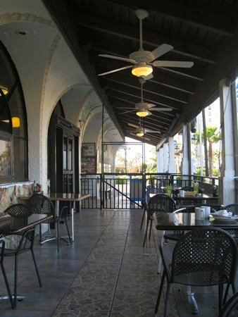 patio seating for breakfast at post corner restaurant