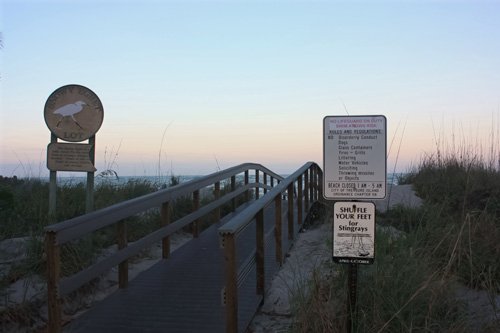 the sunshine beach access at snowy egret parking lot at 126th avenue