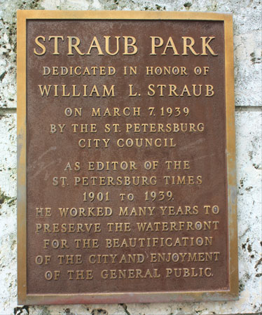 south straub park in st petersburg florida bronze dedication sign