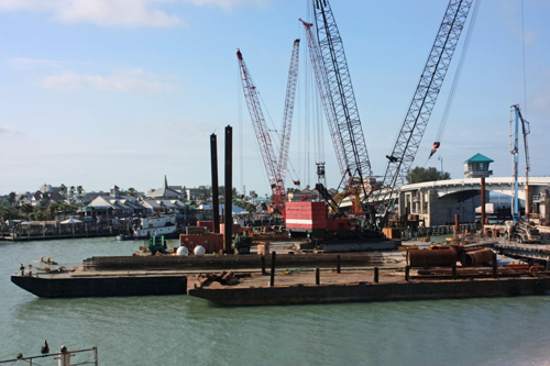 Rusty construction barges at Johns Pass 2005-2010.