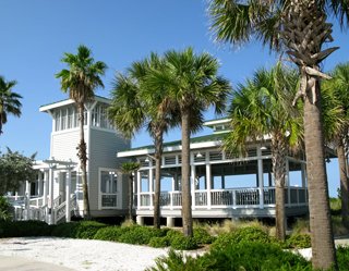 sunset beach pavilion popular for beach weddings