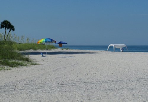 sunshine beach on treasure island fl south of john's pass is very laid back