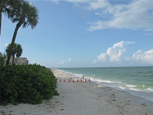 treasure island beach renourishment project restricts beach goers from the dangerous equipment on sunshine beach