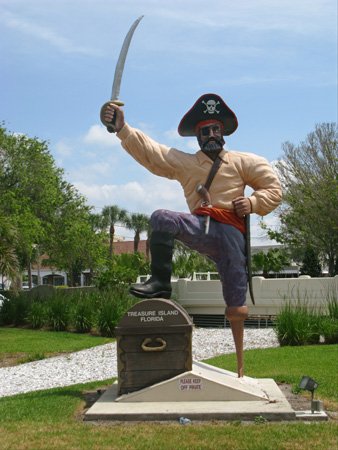 treasure island park is easy to find just look for the giant pirate